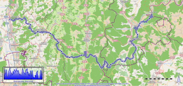 Kartenansicht Nibelungensteig - Karte von OpenStreetMap